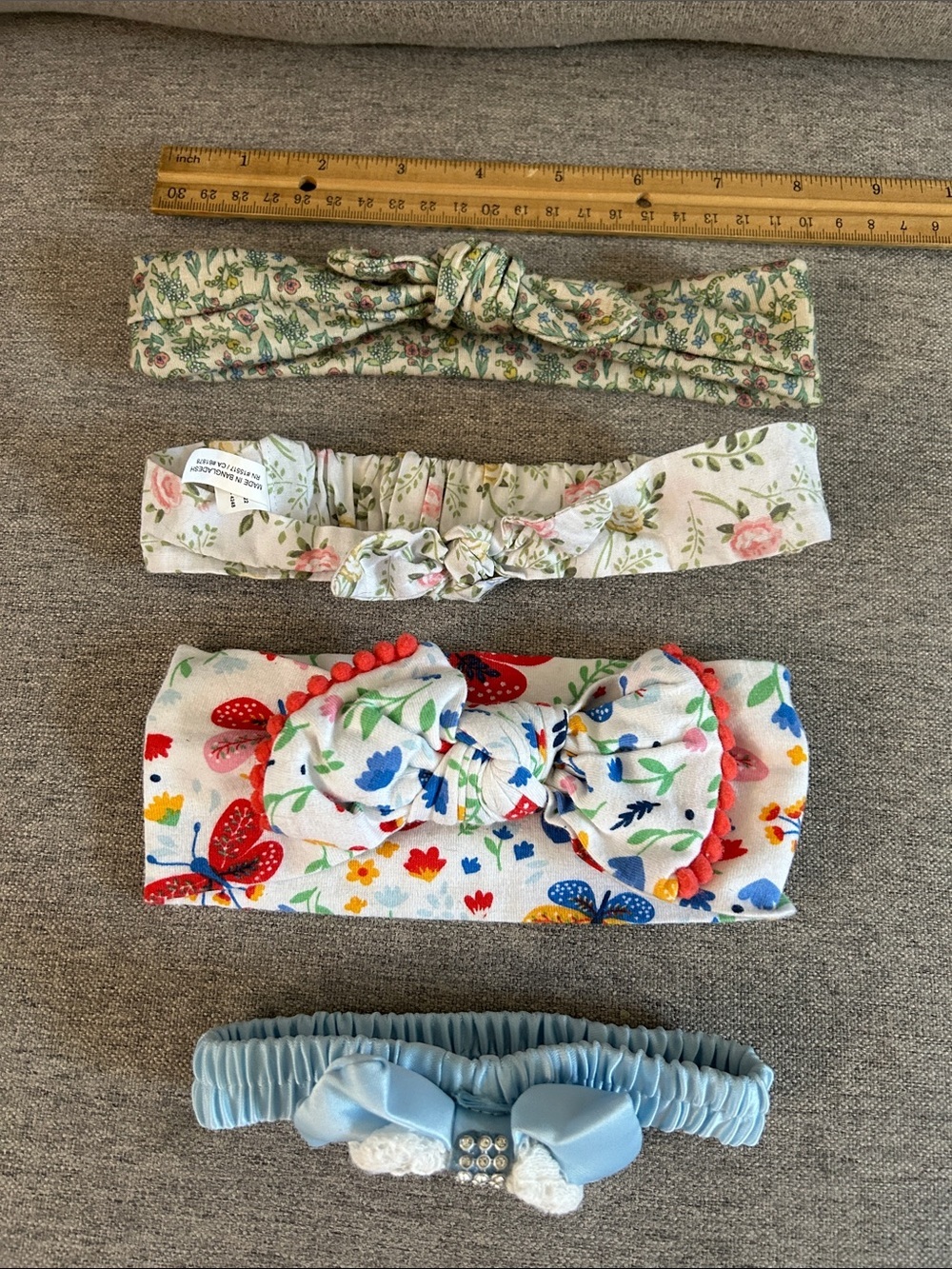 Girl Floral & Bow Headband Set - Multicolor